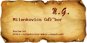 Milenkovics Gábor névjegykártya